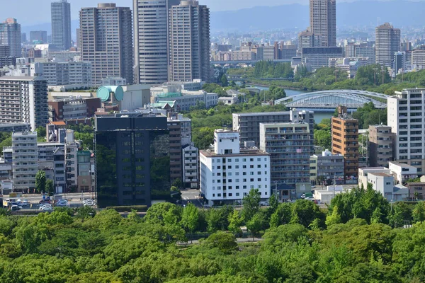 Osaka Japon Août 2017 Vue Sur Ville Depuis Château — Photo