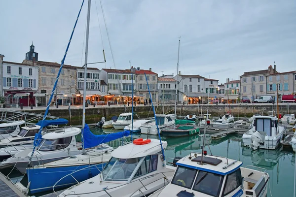 Flotte Francia Noviembre 2017 Pintoresco Pueblo Barcos Puerto — Foto de Stock