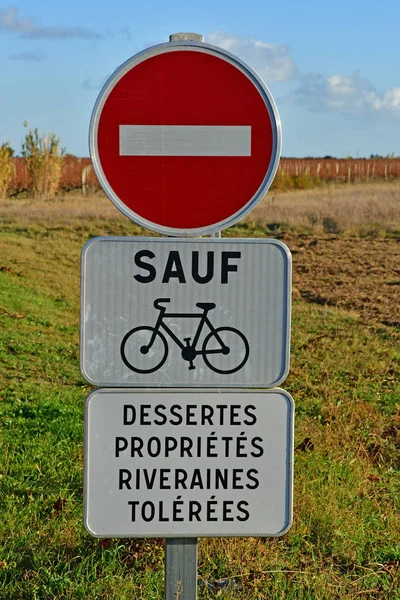 Les Portes France November 2017 Bicycle Lane — Stok fotoğraf