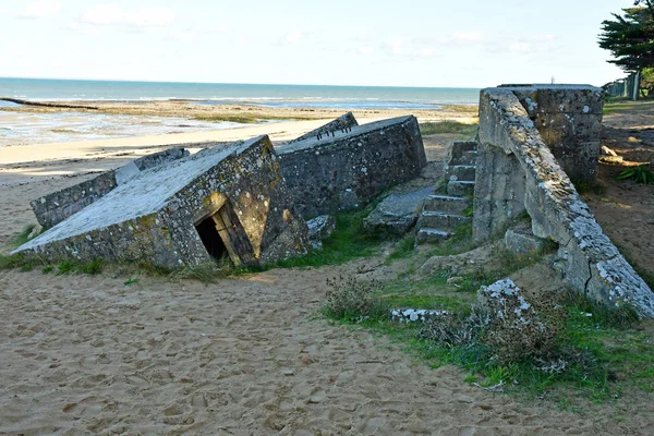 Les Portes France November 2017 Blockhaus Beach — Stok fotoğraf