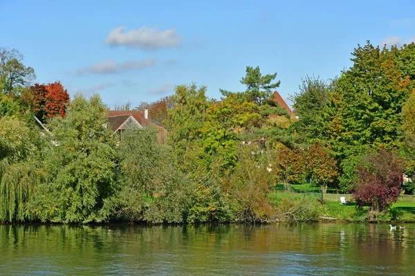 Les Mureaux Frankrike Oktober 2017 Seine Riverside — Stockfoto