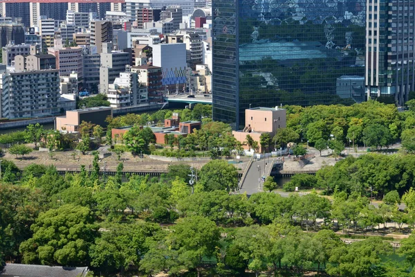 Osaka Japan August 2017 Byen Udsigt Fra Slottet - Stock-foto