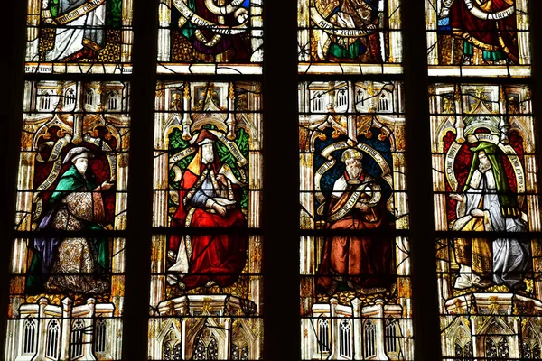 Бомон Роже Франція Червня 2017 Року Вікна Вітражів Церкві — стокове фото