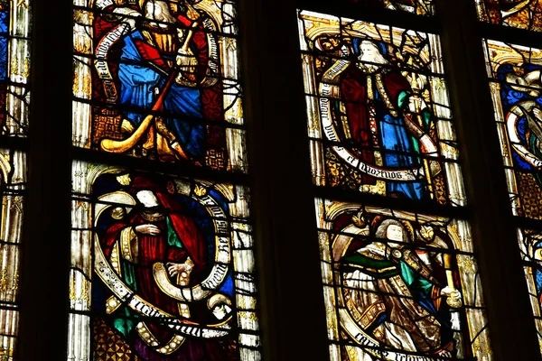 Beaumont Roger Fransa Haziran 2017 Vitray Pencere Kilisesi — Stok fotoğraf