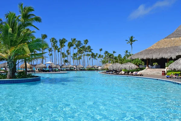 Punta Cana República Dominicana Mayo 2017 Piscina Hotelera Turística — Foto de Stock