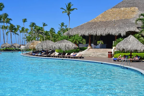 Punta Cana República Dominicana Maio 2017 Piscina Hotel Turístico — Fotografia de Stock