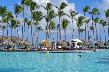 Punta Cana, Dominican Republic - may 28 2017 : pool in an hotel clipart