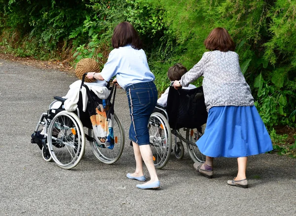 Estrasburgo Francia Julio 2016 Personas Con Discapacidad Silla Ruedas — Foto de Stock