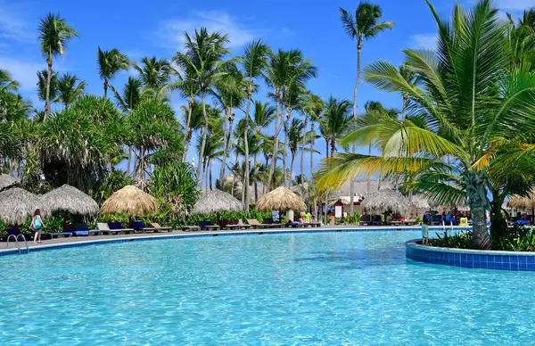 Punta Cana República Dominicana Maio 2017 Piscina Hotel — Fotografia de Stock