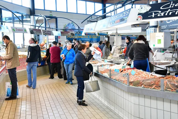Pornichet Francia Aprile 2017 Negozio Pesce Mercato Coperto — Foto Stock