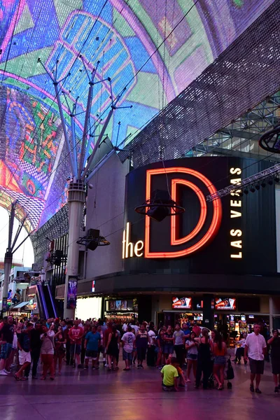 Las Vegas Usa Lipiec 2016 Fremont Street Nocy — Zdjęcie stockowe