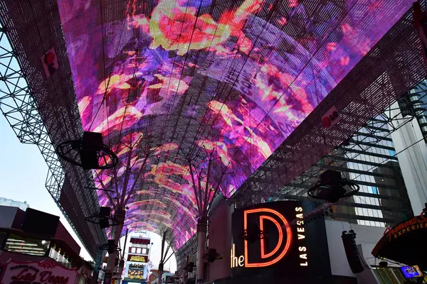 Las Vegas Usa Lipiec 2016 Fremont Street Nocy — Zdjęcie stockowe