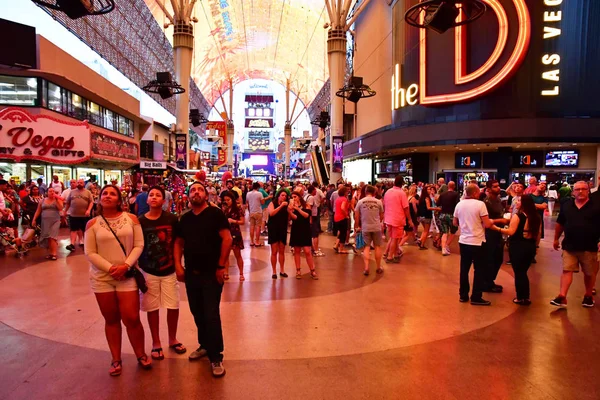 Las Vegas Verenigde Staten Juli 2016 Fremont Street Bij Nacht — Stockfoto