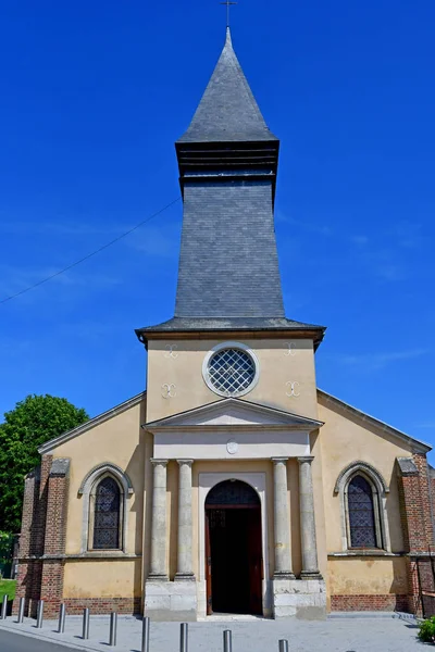 Neuville Chant Oisel Франция Июня 2017 Историческая Церковь — стоковое фото