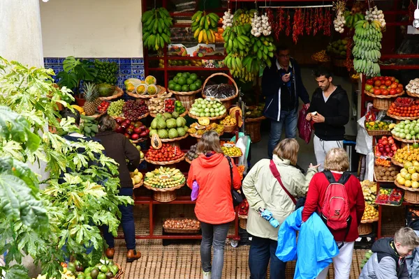 Funchal Portugalia Luty 2018 Kryty Targ Centrum Miasta — Zdjęcie stockowe