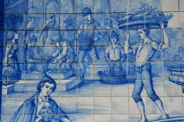 Funchal Portugalsko Února 2018 Azulejos Kryté Tržiště — Stock fotografie
