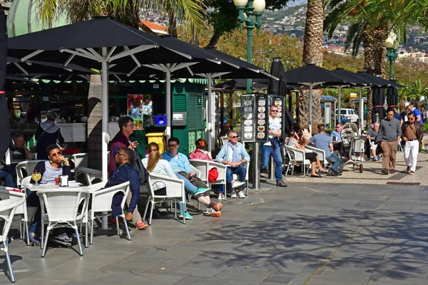 Funchal Portugalia Luty 2018 Restauracja Centrum Miasta — Zdjęcie stockowe