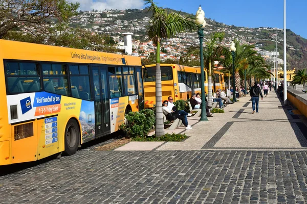 Funchal Portugalsko Února 2018 Autobus Centru Města — Stock fotografie