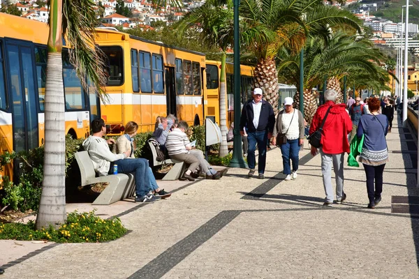 Funchal Portugalsko Února 2018 Autobus Centru Města — Stock fotografie