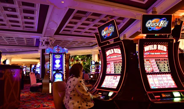 Las Vegas Usa July 2016 Slot Machines Bellagio Hotel Casino — Stock Photo, Image