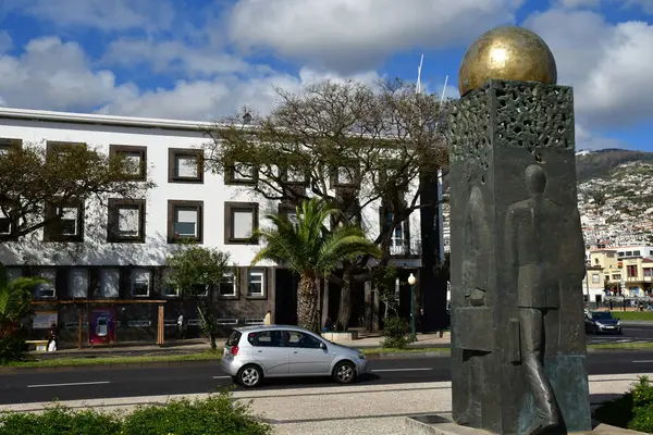 Funchal Portugalia Luty 2018 Rzeźba Centrum Miasta — Zdjęcie stockowe