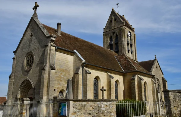 Puiseux Pontoise Franța Aprilie 2018 Biserica Veche Pitorească — Fotografie, imagine de stoc