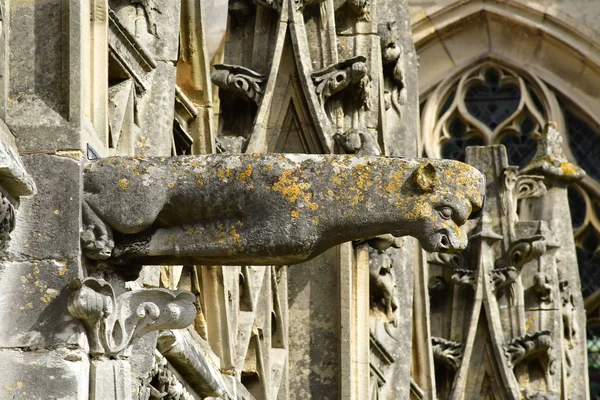 Les Andelys Prancis Maret 2018 Gargoyle Dari Gereja Perguruan Tinggi — Stok Foto