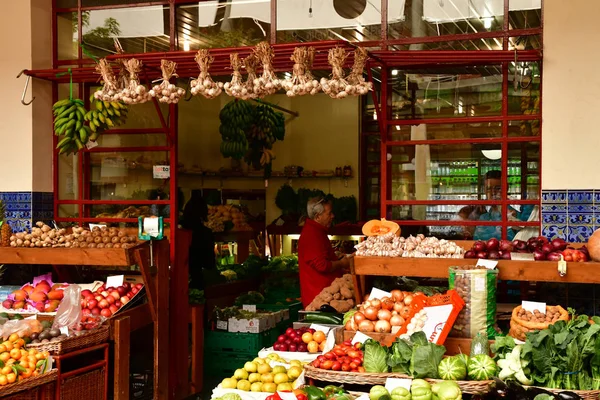 Funchal Portugal Februari 2018 Gedekt Markt Het Centrum Van Stad — Stockfoto