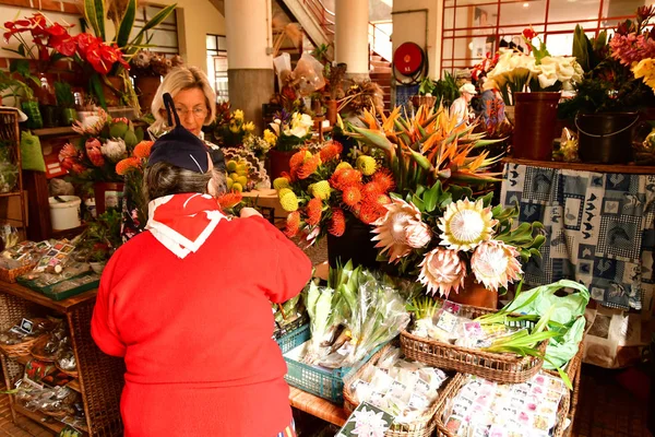 Funchal Portugal Février 2018 Fleurs Marché Couvert Centre Ville — Photo