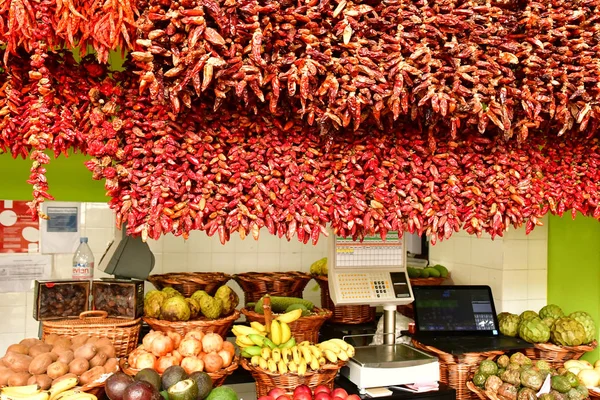 Funchal Portugal Fevereiro 2018 Chili Mercado Coberto Centro Cidade — Fotografia de Stock