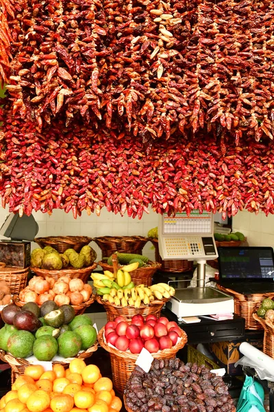 Funchal Portugal Fevereiro 2018 Chili Mercado Coberto Centro Cidade — Fotografia de Stock