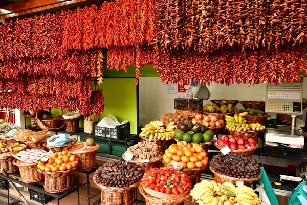葡萄牙丰查尔 2018年2月22日 市中心覆盖市场的辣椒 — 图库照片