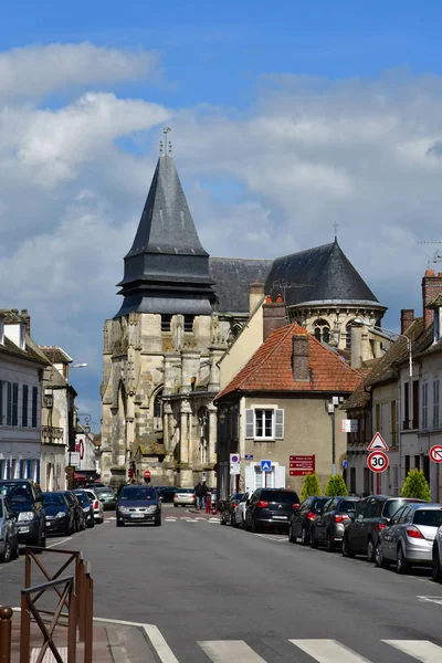 Městě Houdan Francie Května 2018 Historický Kostel — Stock fotografie