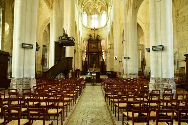 Houdan Frankrike Maj 2018 Den Historiska Kyrkan — Stockfoto