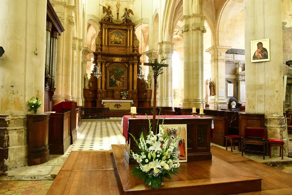 Houdan Franz Mai 2018 Die Historische Kirche — Stockfoto