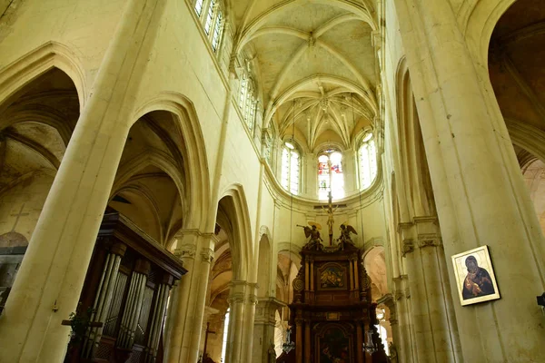 Houdan Frankrijk Mei 2018 Historische Kerk — Stockfoto