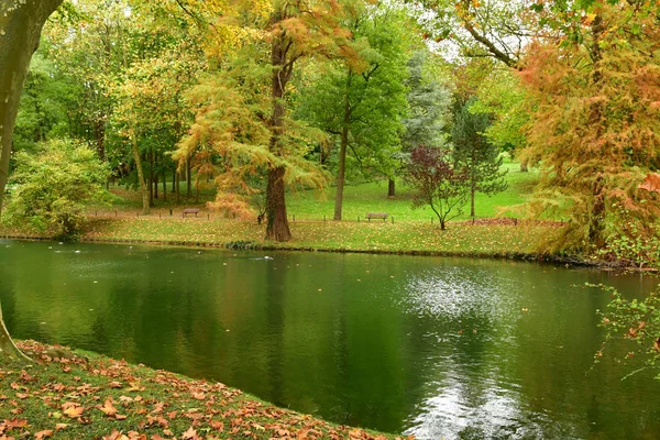 Poissy Francja Października 2017 Park Meissonier Jesienią — Zdjęcie stockowe
