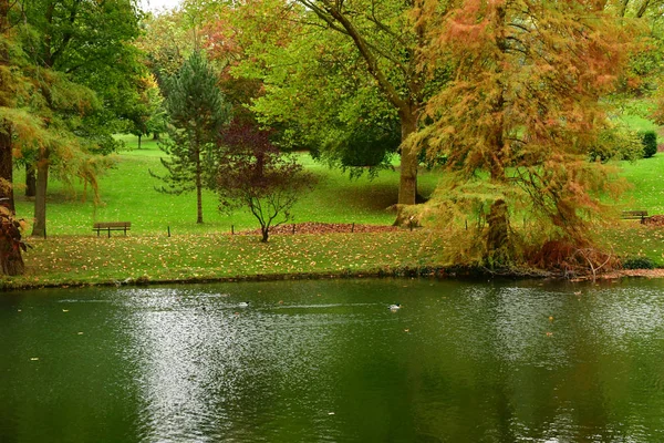 Poissy Francia Octubre 2017 Parque Meissonier Otoño —  Fotos de Stock