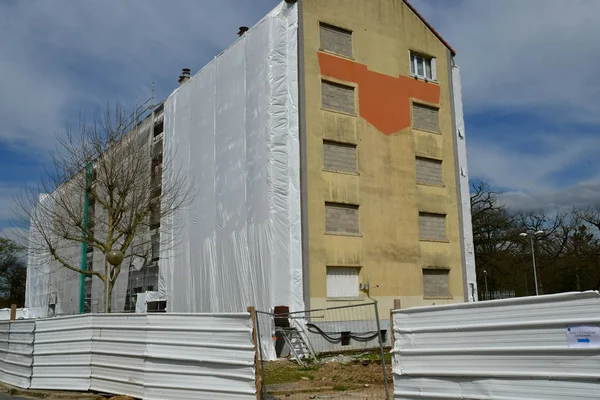 Les Mureaux França Abril 2018 Canteiro Obras Distrito Becheville — Fotografia de Stock