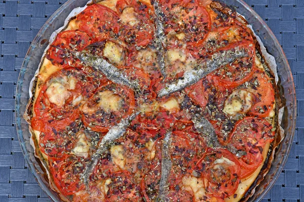 Close Italian Anchovy Pizza — Stock Photo, Image
