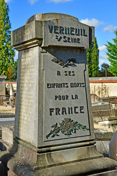 Verneuil Sur Seine Francia Octubre 2017 Monumento Guerra — Foto de Stock