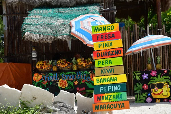 Riviera Maya United Mexican States May 2018 Fruit Shop Beach Stock Picture