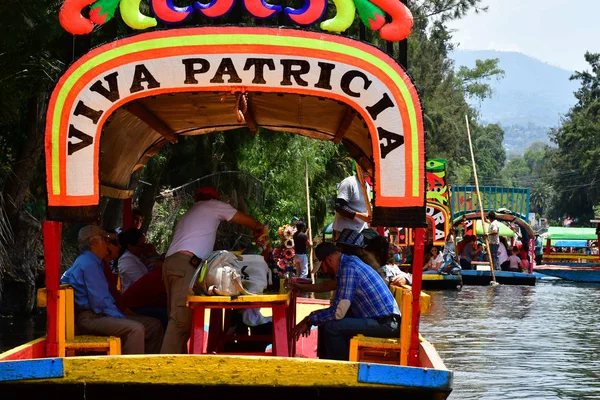 México Estados Unidos Mexicanos Maio 2018 Barco Turístico Restaurante Canal — Fotografia de Stock