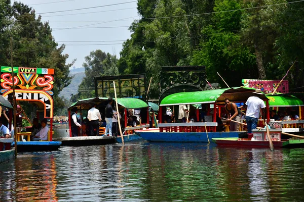México United Mexican State Mayo 2018 Barco Turístico Restaurante Canal — Foto de Stock
