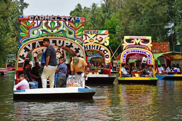 México Estados Unidos Mexicanos Maio 2018 Barco Turístico Restaurante Canal — Fotografia de Stock