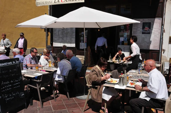 Nice Frankreich April 2016 Restaurant Malerischen Stadtzentrum — Stockfoto