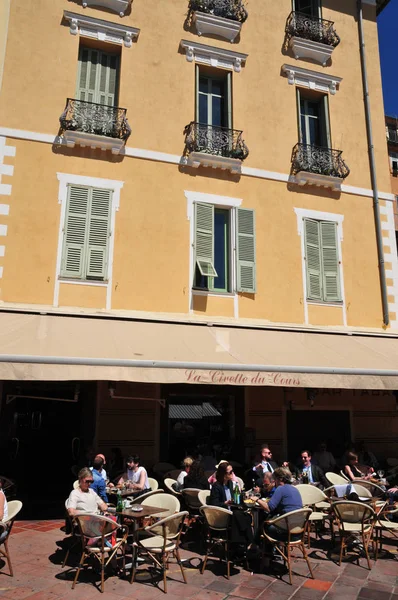 Nice França Abril 2016 Restaurante Pitoresco Centro Cidade — Fotografia de Stock