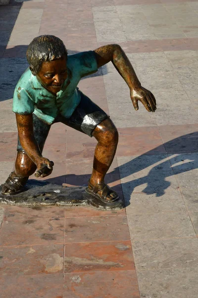 San Francisco Campeche Meksykańskie Stany 2018 Maja Brązowy Posąg Malowniczym — Zdjęcie stockowe