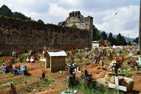 San Juan Chamula Vereinigte Mexikanische Staaten Mai 2018 Friedhof Der — Stockfoto