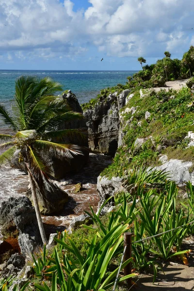 Tulum Wielka Meksykańskiego Stanu Maja 2018 Pre Columbian Witryny — Zdjęcie stockowe